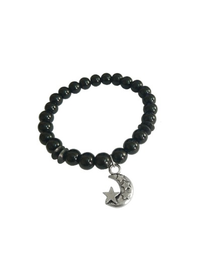 Chand Charm Black Onyx Beads Bracelet